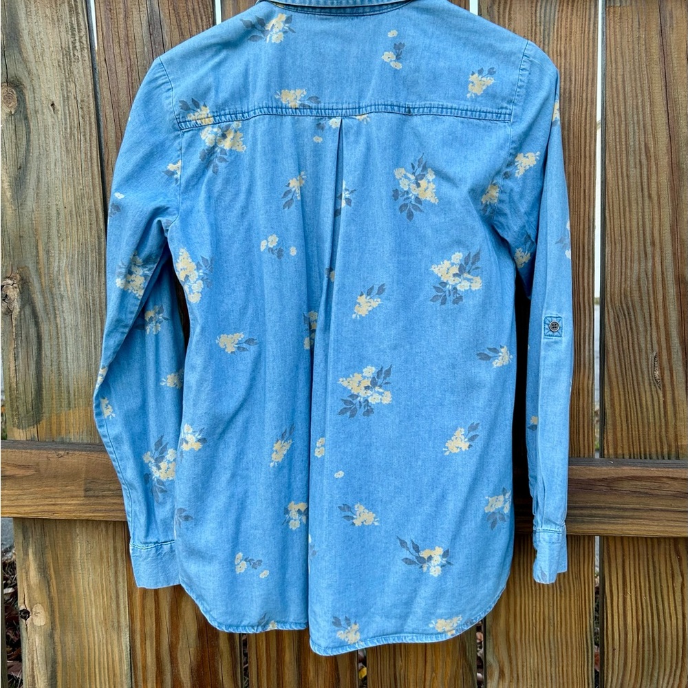 Style & Co Shirt Cottagecore Button Front Floral Shirt Sz. Medium Lightwright - Picture 10 of 11